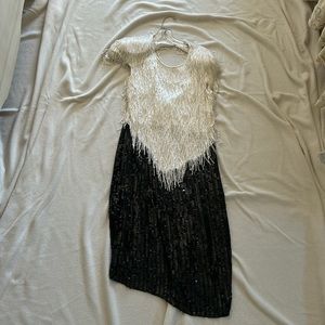 Glitter Black and White Dress, size 8, Niteline Dress
